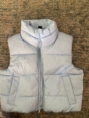 NBW KIDS Light Blue Puffer Vest - Sleeveless Zip Front
